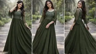 Fancy gown 🤗 cutting and stitching 😍 sabse asaan tarike se  # cutting / stitching/ gown /