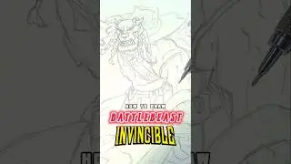How to draw Battle Beast from Invincible 🔥🦁 #art #drawing #tutorial #invincible #comicart #manga