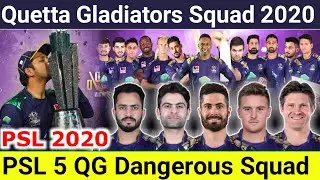 PSL 2020 Quetta Gladiators Team Squad  2020 | PSL 5 squads