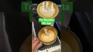 Tri-Rosetta latte art 4th Apt #coffee #latteart #coffeelatteart #trirosetta