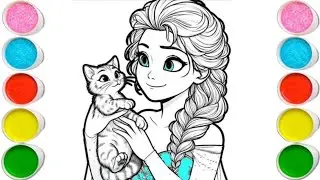 Elsa Frozen From Disney Drawing for Kids and Toddlers, Let's draw together 