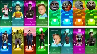 Tiles hop challenge ; Wednesday vs Lunar Moon#5 vs Suicide squad vs Sirena Head | Tiles hop 2025