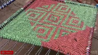 Amazing design created while weaving this bed!