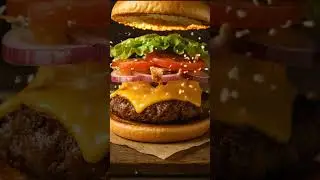 🤯 JUICY Hamburger EXPLOSION! You WON'T BELIEVE IT!  #aifoodart #hamburger