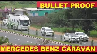 CM KCR High security Convoy with Mercedes Benz Bullet proof Caravan || Telangana CM KCR