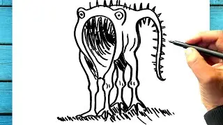 Tuto dessin de monstre effrayant r&eacute;aliste, comment dessiner un monstre effrayant facile