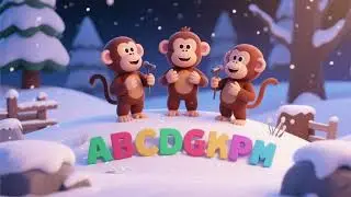 Snow Chimps Sing ABCs | Winter Alphabet Song for Kids
