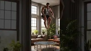Big Jump, Big Air &ndash; Indoor Bodybuilder Bounce #bodybuilding #bodybuilder #ultrasport #ai