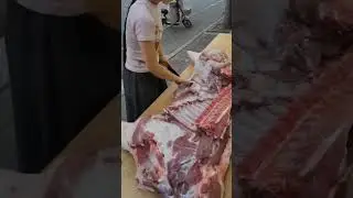 Pig Butchery Process 🐷 Fast & Clean Knife Work. ep105 #Cooking #shorts @FoodisFoodie