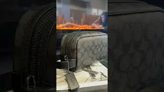 ASMR Unboxing COACH SMALL TRAVEL KIT IN SIGNATURE CANVAS Black | #coach #travelkit