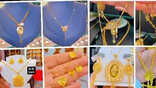 Gold chain with pendent with earrings new design party wear with gold price updates today 22 karat