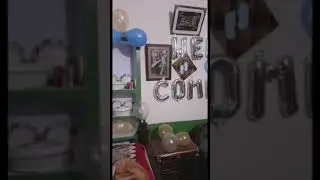 Arish's welcome home room decorationsand first day pic say masha Allah