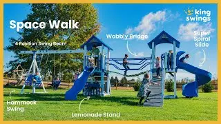 Space Walk | Long Swing Set with a Wobbly Bridge!