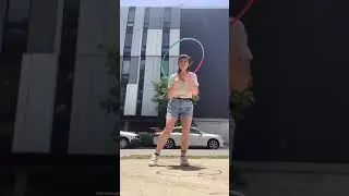 Girl Dances And Shows Off Hula Hoop Skills - 1145121