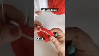 How to add chain border on your project #crochet #border #knitting #tutorial #ytshorts #learning
