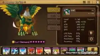 Upgrade Bernard (Wind Griffon) to 6*, Runes and Statistics Summoners War