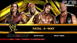 WWE 2K14 PS3 - HulkHogan,TheRock(Retro),ShawnMichaels,StoneCold - 2 Out of 3 falls Fatal 4-Way