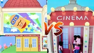 Peppa pig CINEMA Theater @ the Peppa Pig Theme Park Florida Vs actual Peppa Pig CINEMA on TV Episode