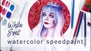 WHITE EYES Watercolor illustration speedpaint