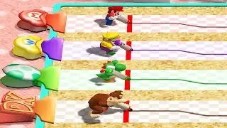 Mario Party 4 - 4 Player Minigame - Mario Vs Yoshi Vs Wario Vs DK All Mini Games (Master CPU)