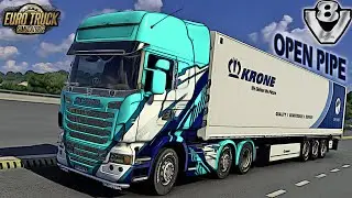 SCANIA V8 OPEN PIPE WITH FKM GARAGE EXHAUST SYSTEM | ETS2 1.41