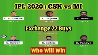 IPL 2020: Match 41 - Chennai Super Kings vs Mumbai Indians Dream11 Prediction