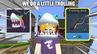 Shark Helmet + Fishing Rod = Epic Moment || Blockman Go Bedwars