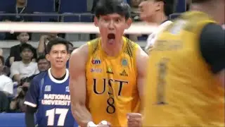 UST&rsquo;s Sali, De Vega, Colinares SNATCHES FIRST SET vs NU | UAAP Season 87 Men&rsquo;s Volleyball Final Four