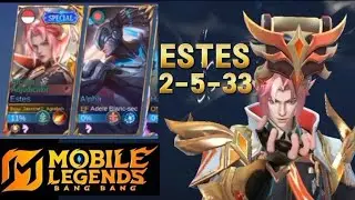BEST COMBO ESTES X ALPHA | BRAWL 33 ASSISTS #mobilelegends #brawl #estes
