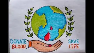 World Blood Donor Day Drawing | Blood donation day Drawing | How to Draw blood donor day poster easy
