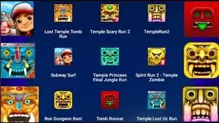 Temple Run2, Subway surfers, Run Dungeon Run,Tobm Runner, Temple Scary Run2, Spirit Run2
