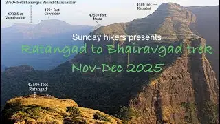 Ratangad to Bhairavgad (R2B) Trek Nov-Dec-2025