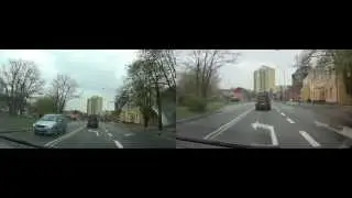 Sony AS100V vs. Prestigio Roadrunner 500 - video test day, rain April 2014
