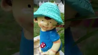 Wonderland Resin Boy & Girl Pushing Cart Planter Pot Container (Multi colour )