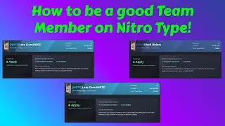 How to be a good Team member/Officer on Nitro Type!