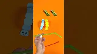 DIY Cool Caterpillar 🐛 Straw Trick! Blippi's Favorite Science Toys! #blippi #shorts
