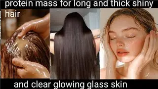 Hair protein mask and clear glass skin at home 💫👈😲