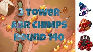 3 Towers ABR Chimps to Round 140 with Ezili, Ray of Doom, and Super Mines