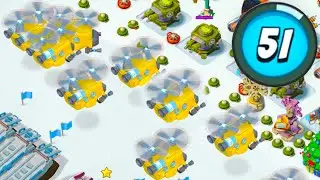 Using Heavy Choppas on my low level starting over account in Boom Beach!