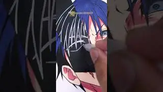 Stained art with Black Ink ✨ Toji Fushiguro || Jujutsu Kaisen #shorts #tojifushiguro #jujutsukaisen
