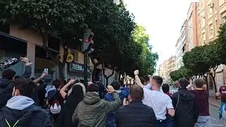 Corteo afici&oacute;n Albacete Balompi&eacute; por Murcia