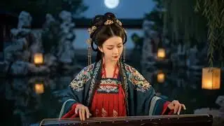 Traditional Chinese Music in a Moonlit Garden