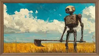 The Beauty of Rustic Robot Art in a Golden Field