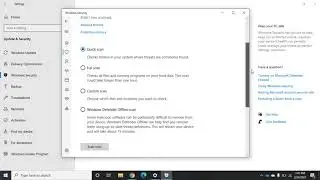 Windows Defender scanning options