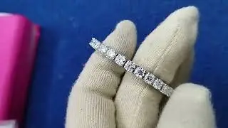 4.5 mm Round Cut Lab-created Moissanite Tennis Bracelet 14K White Gold Plated