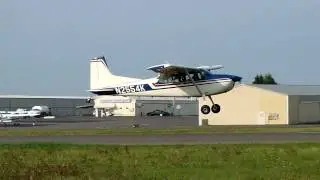 N2554K, Cessna 180, Landing at KHWY on 8/4/09 at 1752