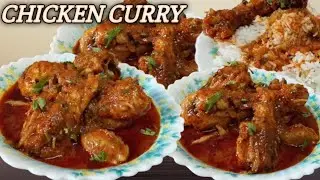 Desi Chicken Curry! No Dahi, No Cream! Dhaba Style Spicy Chicken Curry! Delicious Chicken Recipe! 