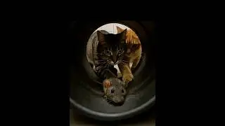 Two Cats vs. Mouse in the Pipe | Funny Cat Hunt in the Bathroom