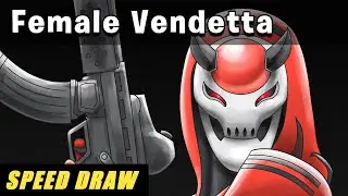 Drawing the Vendetta skin (Female Version) | Fortnite Speed draw | Speedpaint