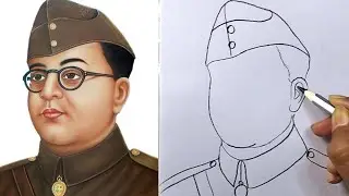 Как нарисовать Нетаджи Шубхаса Чандру Бозе / Нетаджи. Простой рисунок.